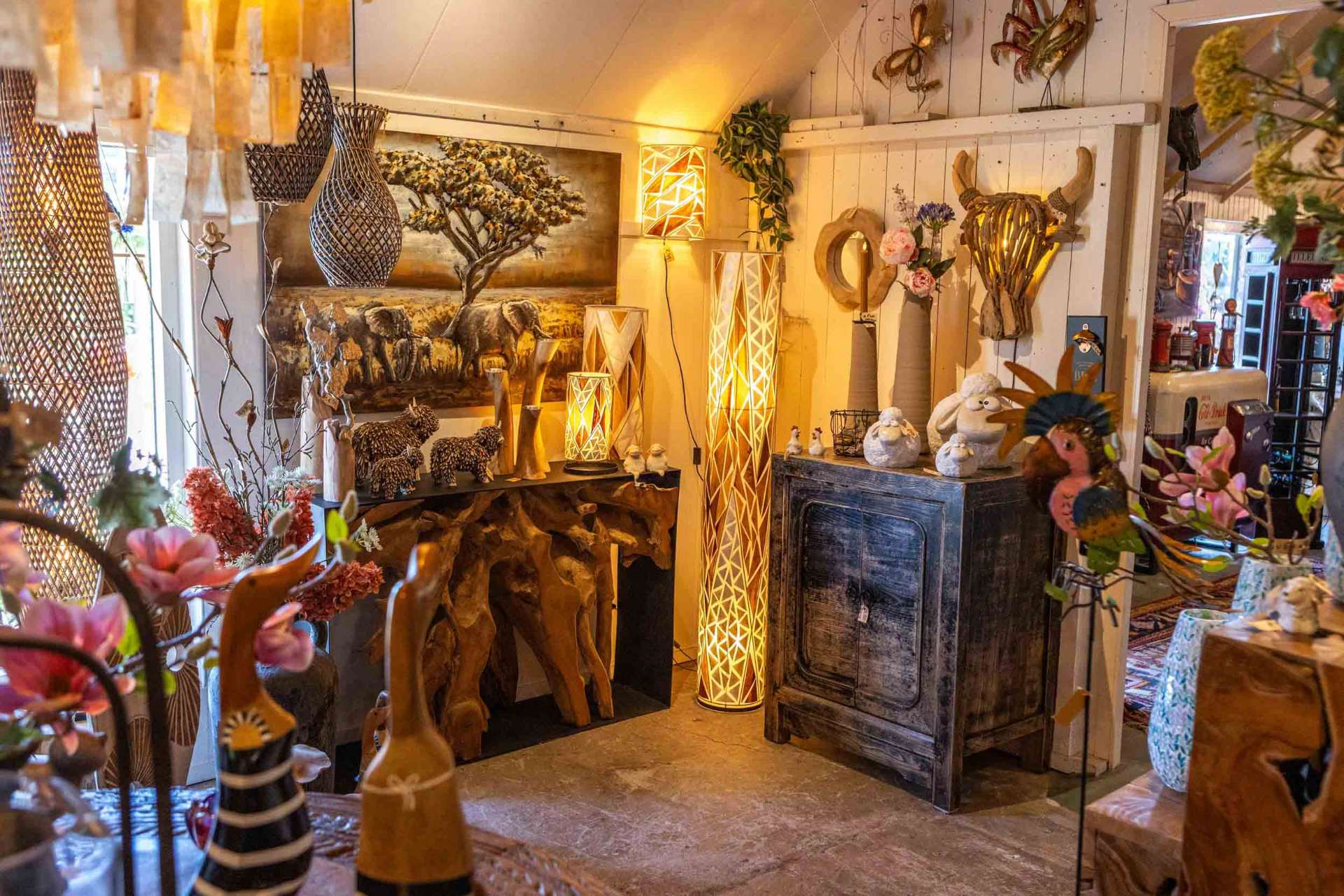 Sfeervol interieur van de winkel